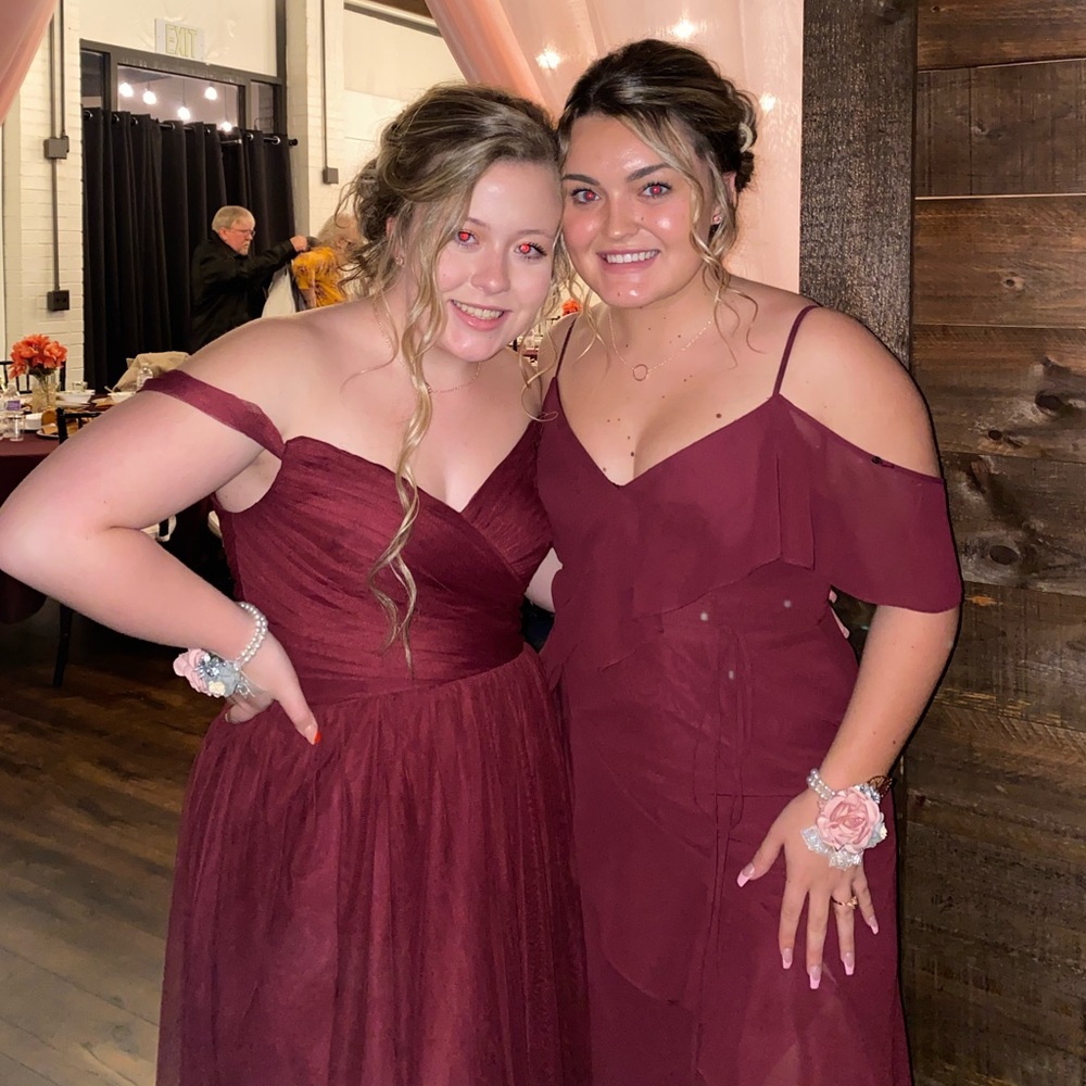 White by Vera Wang Burgundy Dress